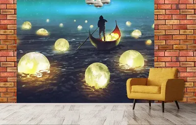 Lake of Moons Fantasy Scenery  / High Quality Woven / Creates the scenery of size 12 ft x 10 ft