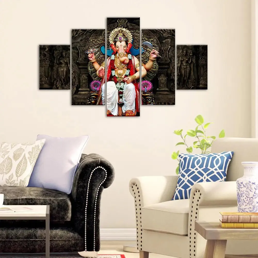Lal Bagh Ganesha Canvas Wall Painting