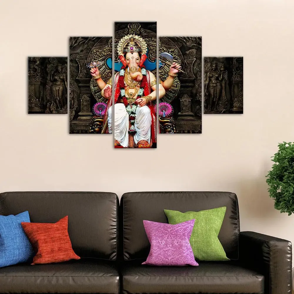 Lal Bagh Ganesha Canvas Wall Painting