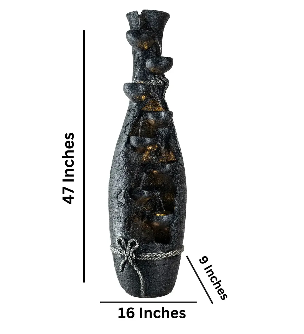 Lamp-Shaped Aesthetic Black Indoor Water Fountain