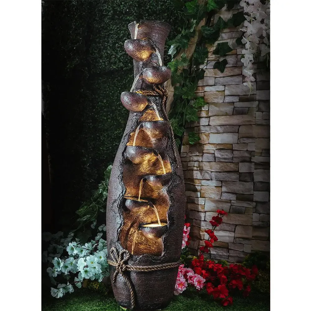 Lamp-Shaped Aesthetic Brown Indoor Water Fountain