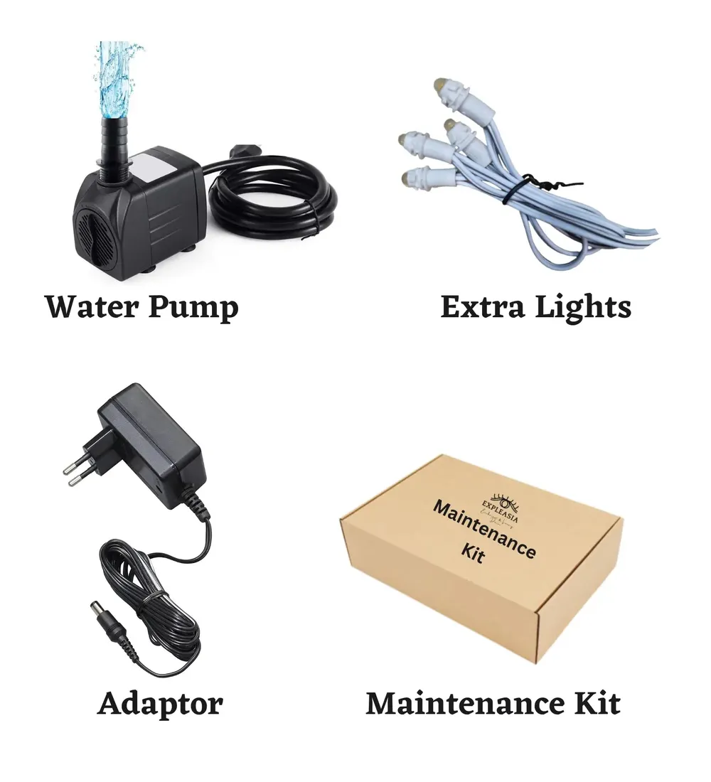 Lamp-Shaped Aesthetic Brown Indoor Water Fountain