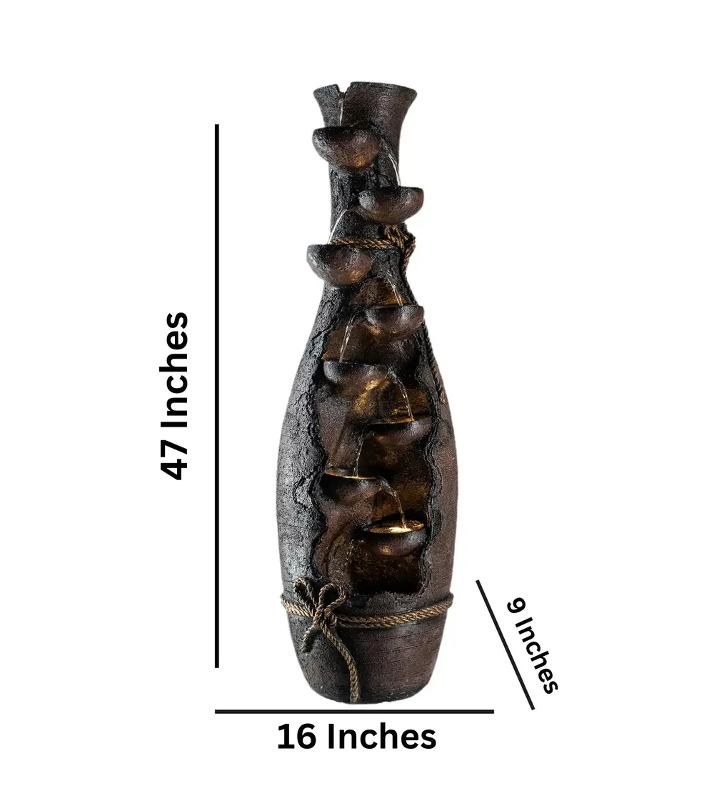 Lamp-Shaped Aesthetic Brown Indoor Water Fountain