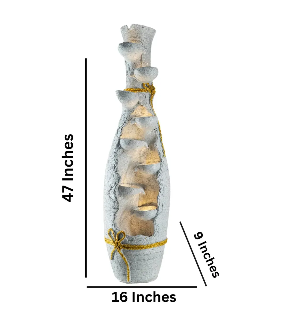 Lamp-Shaped Aesthetic White Indoor Water Fountain