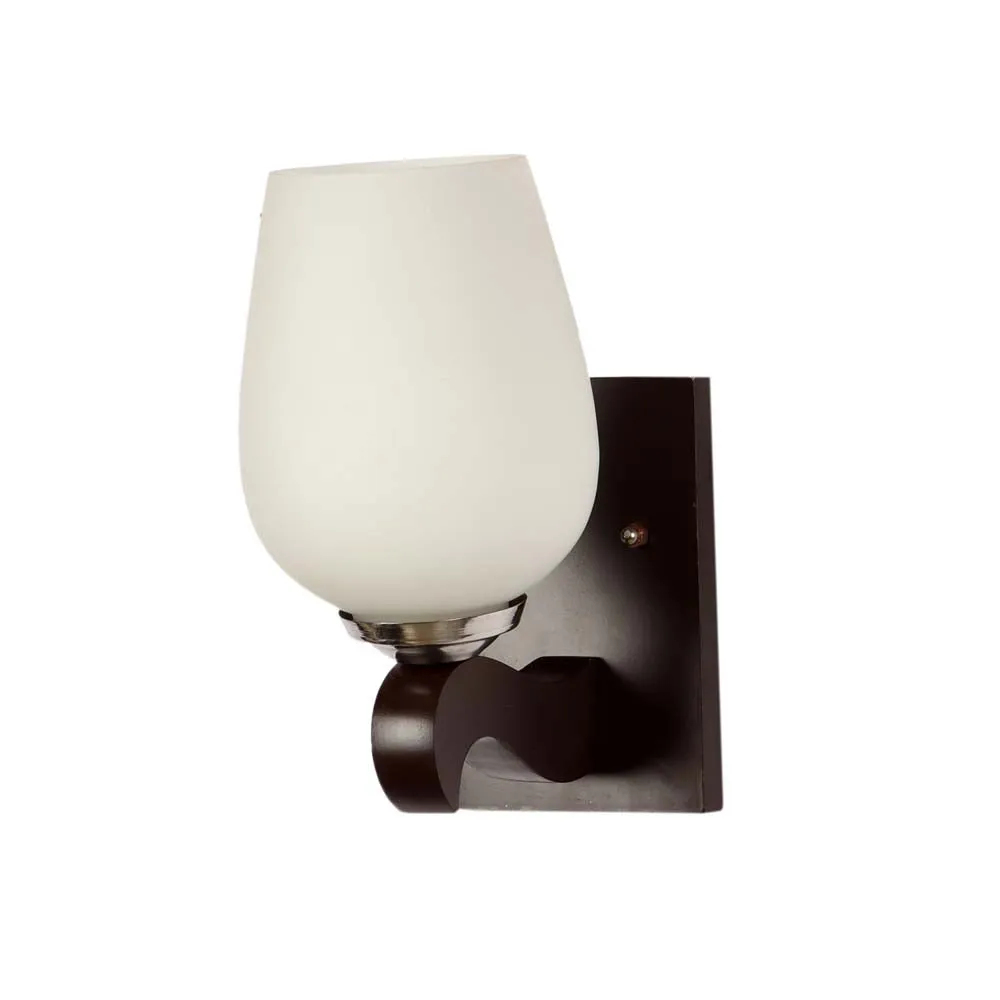 Lantern Motif Wooden Wall Fixture Single Piece