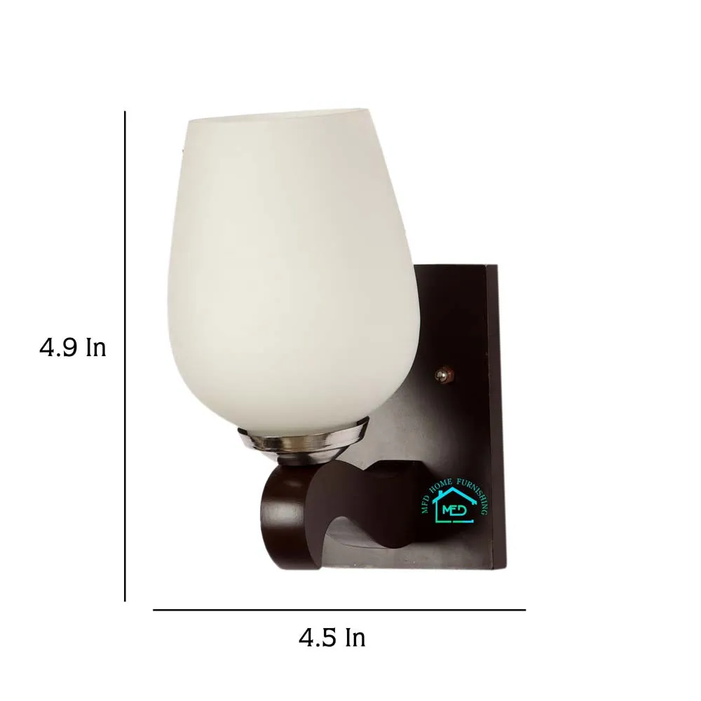 Lantern Motif Wooden Wall Fixture Single Piece