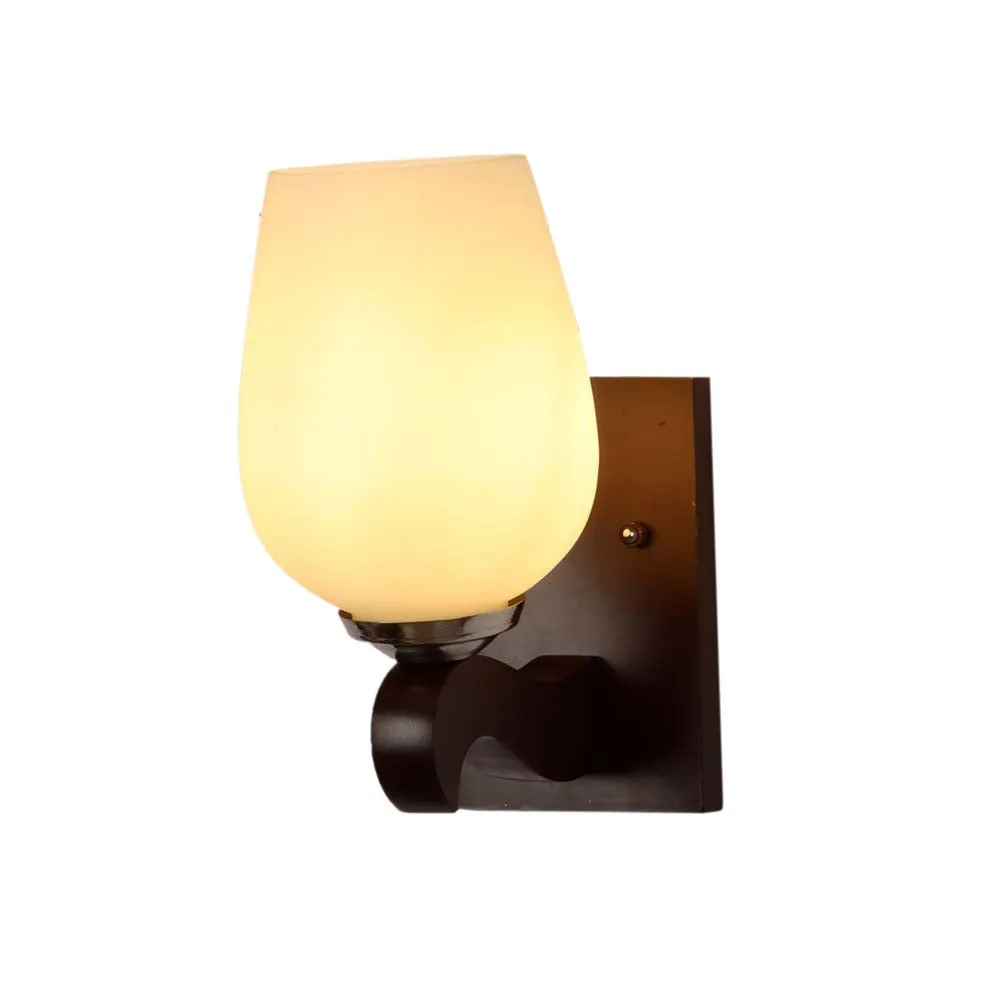 Lantern Motif Wooden Wall Fixture Single Piece