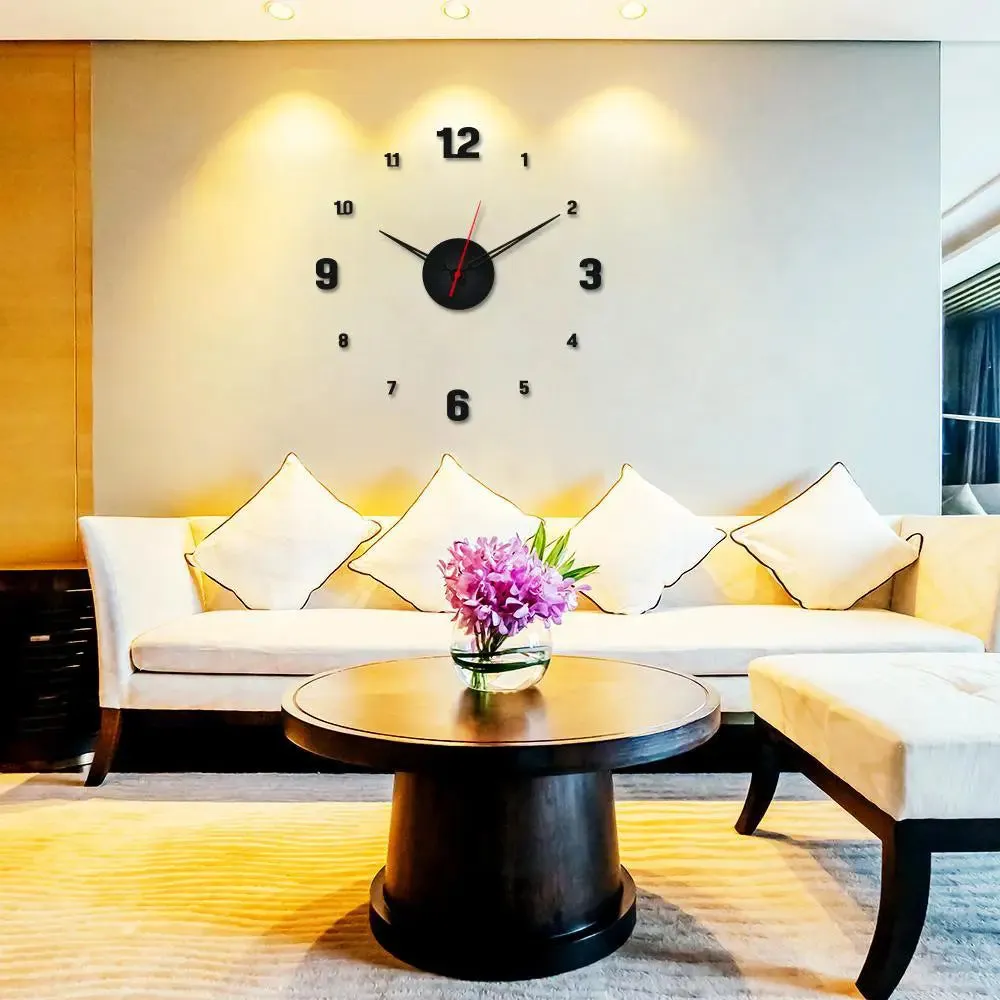 Large &amp; Small Number Designer Big Size 3D Infinity Wall Clock (Size: 24 inch X 24 inch)