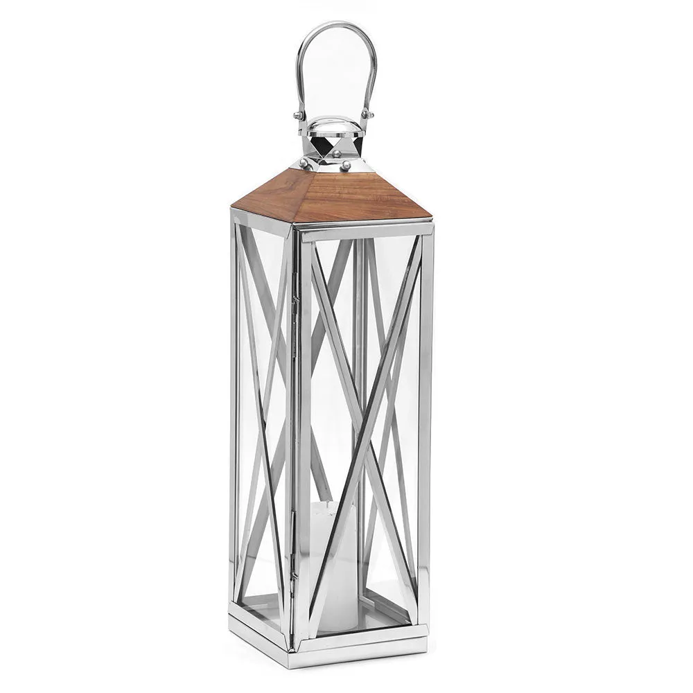 Large Artistic Silver Lantern
