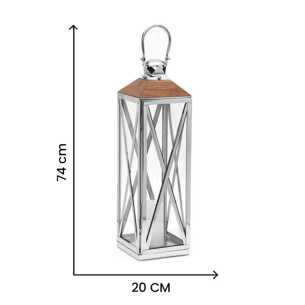 Large Artistic Silver Lantern