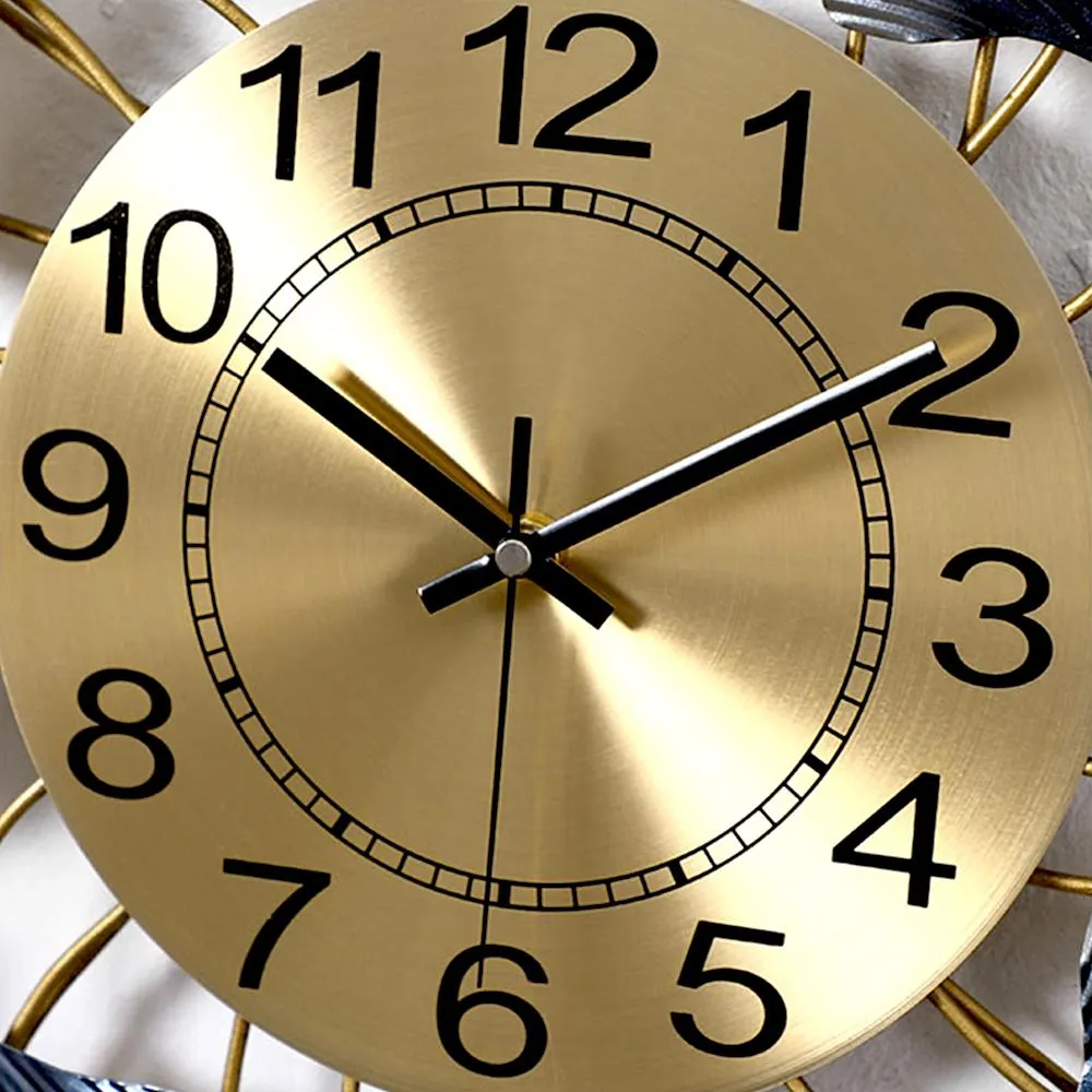 Large Floral Metal Wall Clock