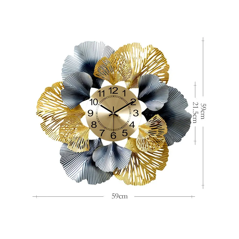Large Floral Metal Wall Clock