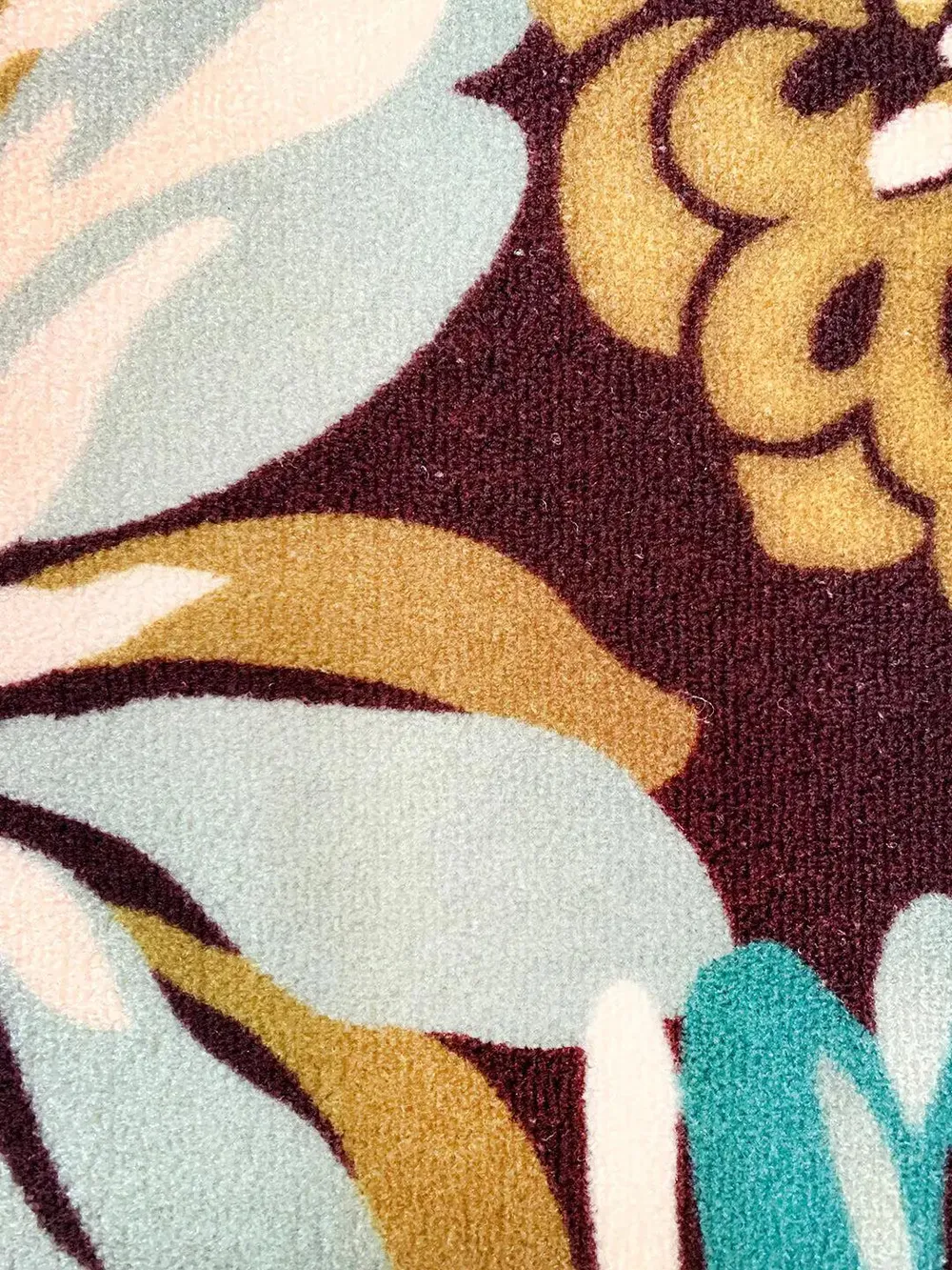 Large Floral Printed Maroon Printed Premium Doormat (14 X 22 )Inches