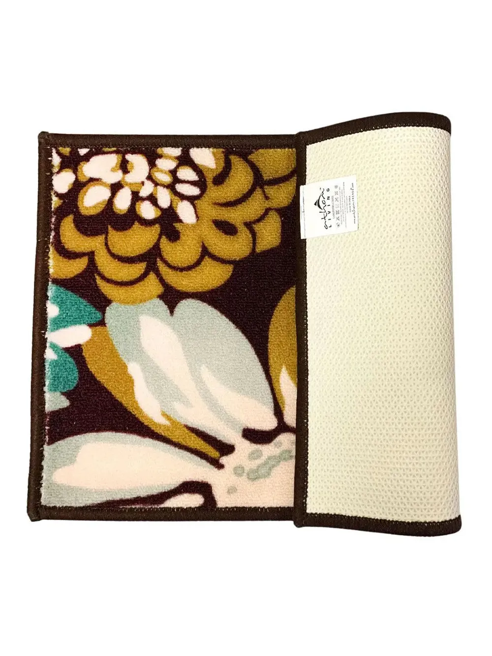 Large Floral Printed Maroon Printed Premium Doormat (14 X 22 )Inches