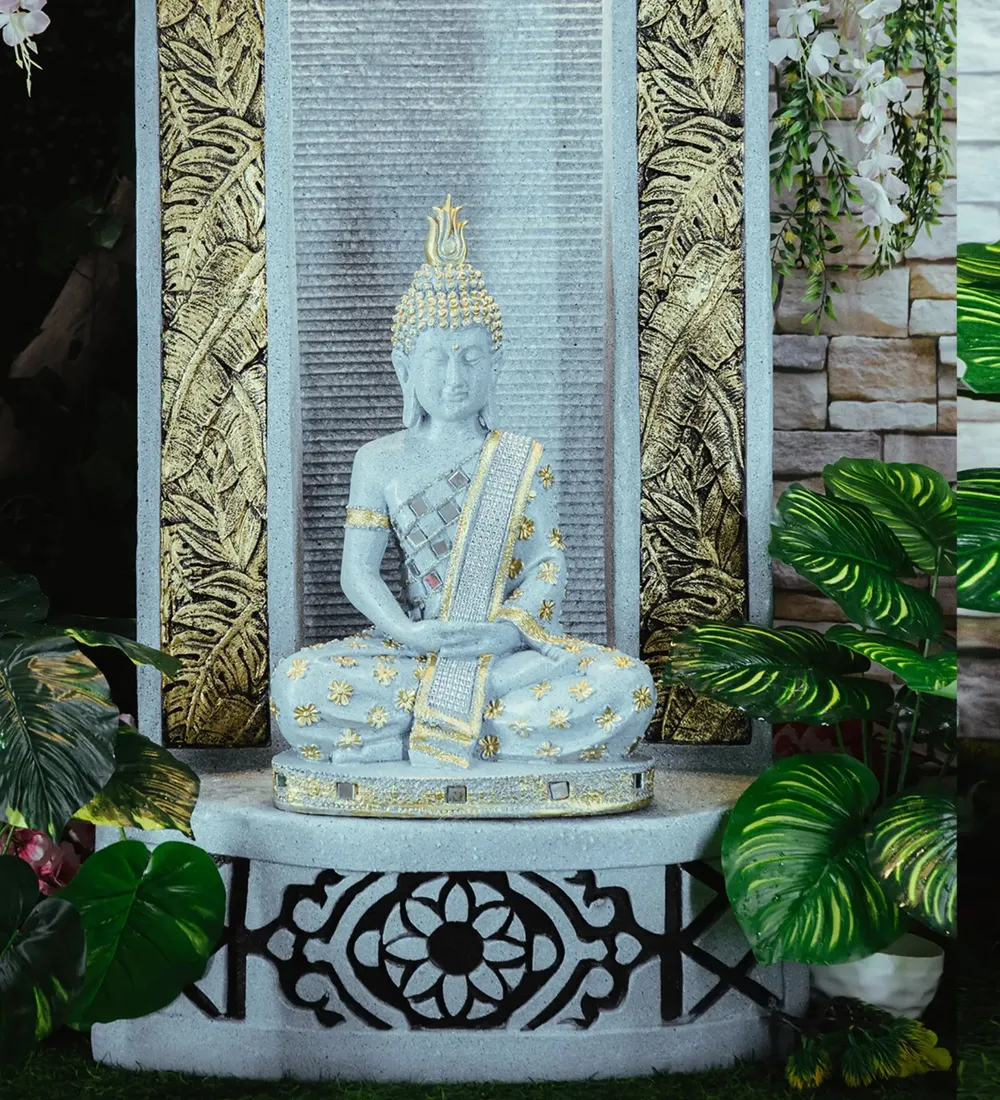 Large Grey Lord Buddha Water Fountain for Home