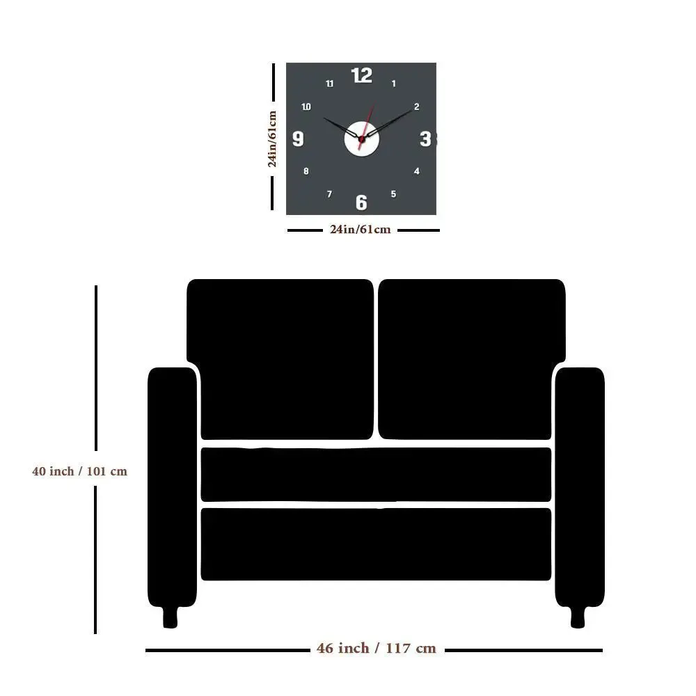 Large & Small Number Designer Big Size 3D Infinity Wall Clock (Size: 24 inch X 24 inch)