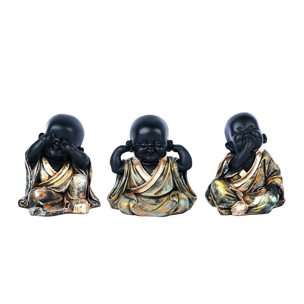 Laughing Buddha Table Accent- Set Of 3