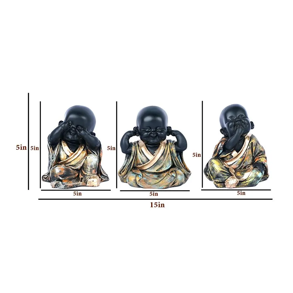 Laughing Buddha Table Accent- Set Of 3