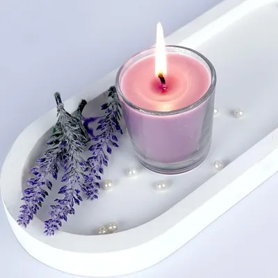Lavender Clear Glass Scented Candle