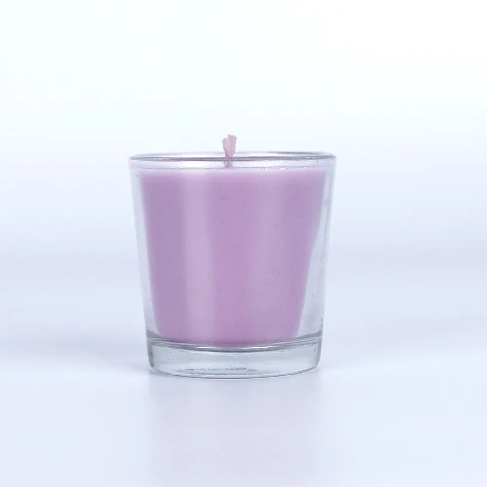Lavender Clear Glass Scented Candle Single Piece