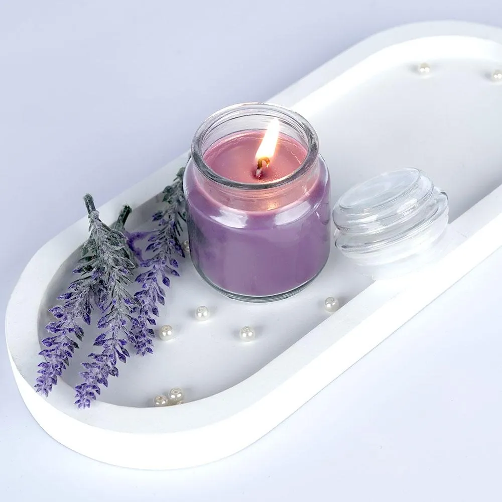 Lavender Glass Scented Candle Jar Single Piece