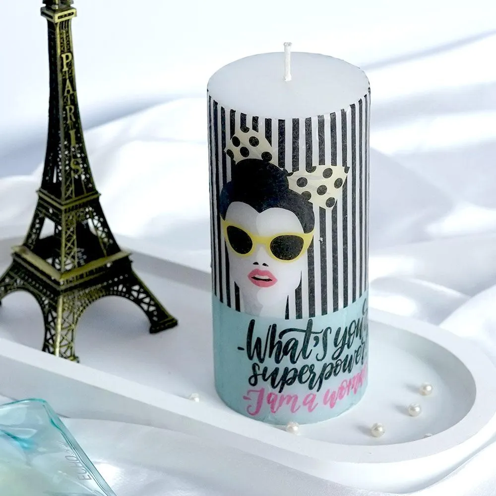 Lavender & Vanilla Classy Chic Designer Scented Pillar Candle- 2.7 X 6 in