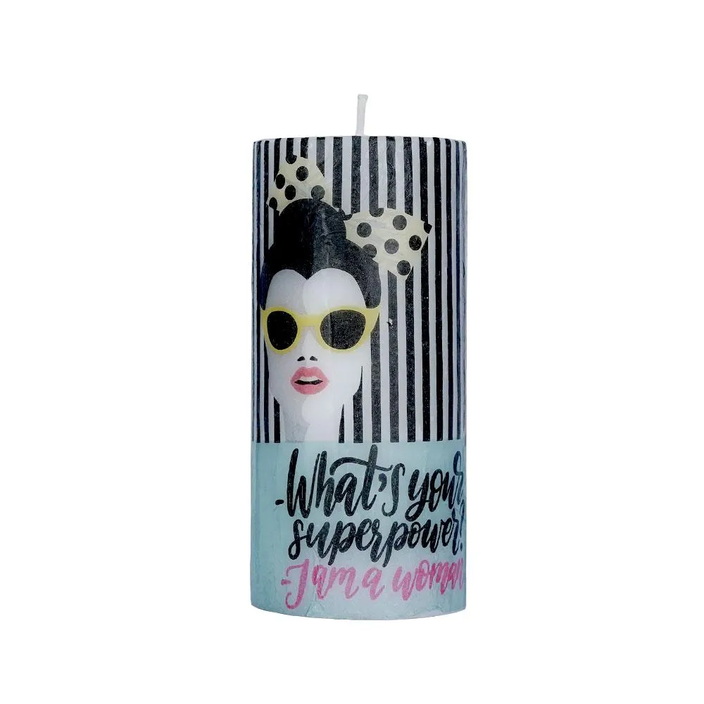 Lavender & Vanilla Classy Chic Designer Scented Pillar Candle- 2.7 X 6 in