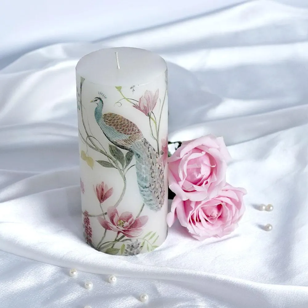 Lavender & Vanilla Floral Designer Scented Pillar Candle- 2.7 X 6 in