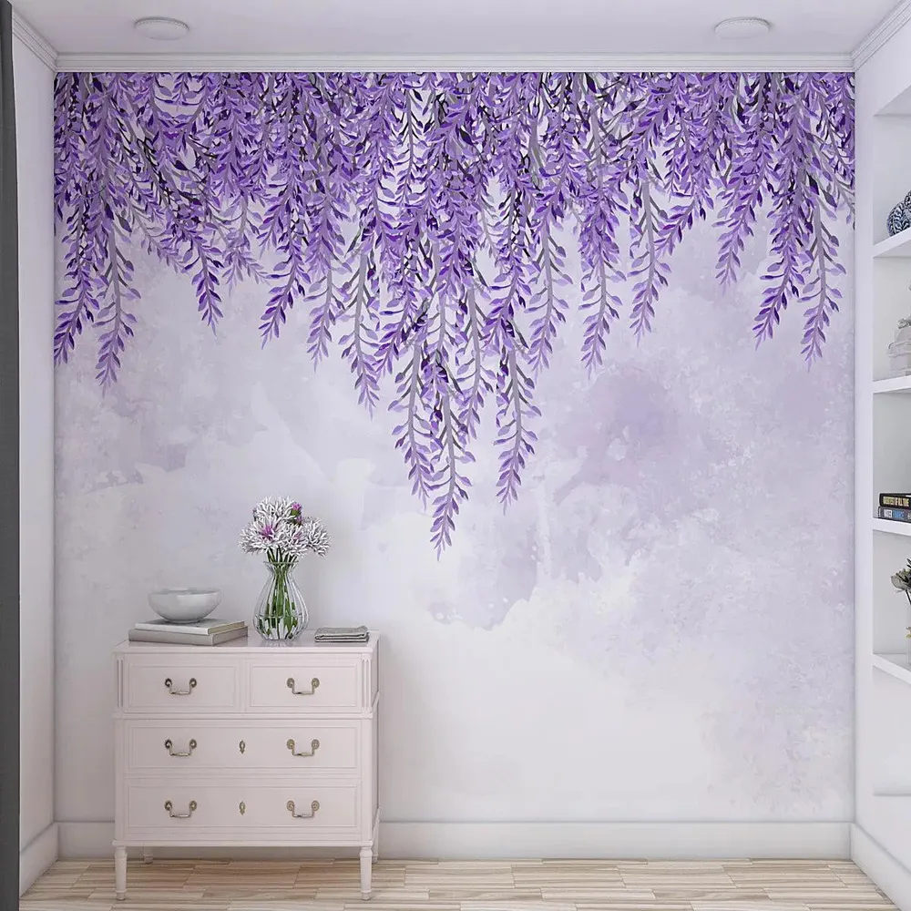 Lavender Wisteria Vine Self Adhesive Wall Paper