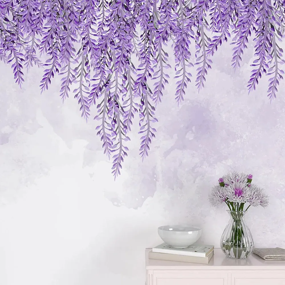 Lavender Wisteria Vine Self Adhesive Wall Paper