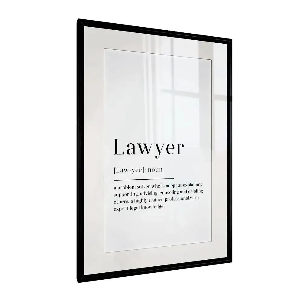 Lawyer Defination Framed Wall Art/ Lawyer Office Decor