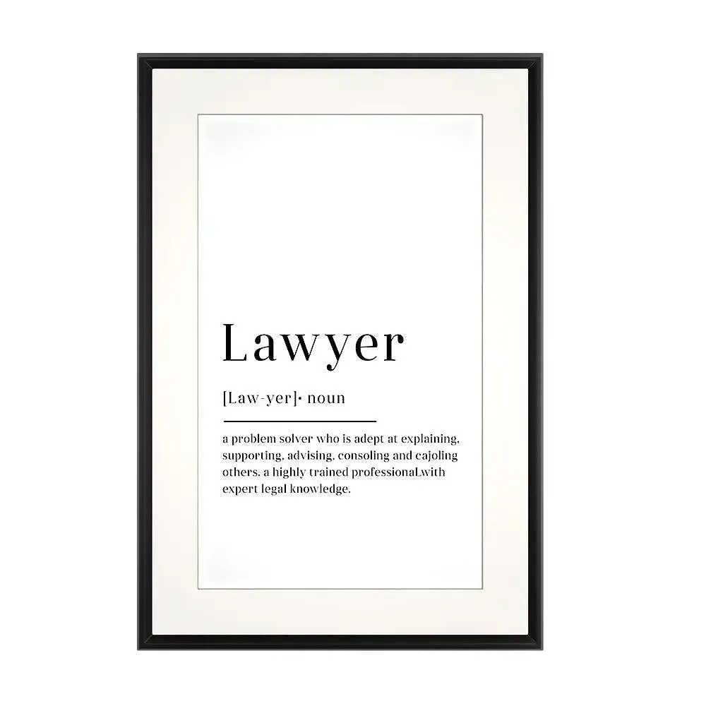 Lawyer Defination Framed Wall Art/ Lawyer Office Decor