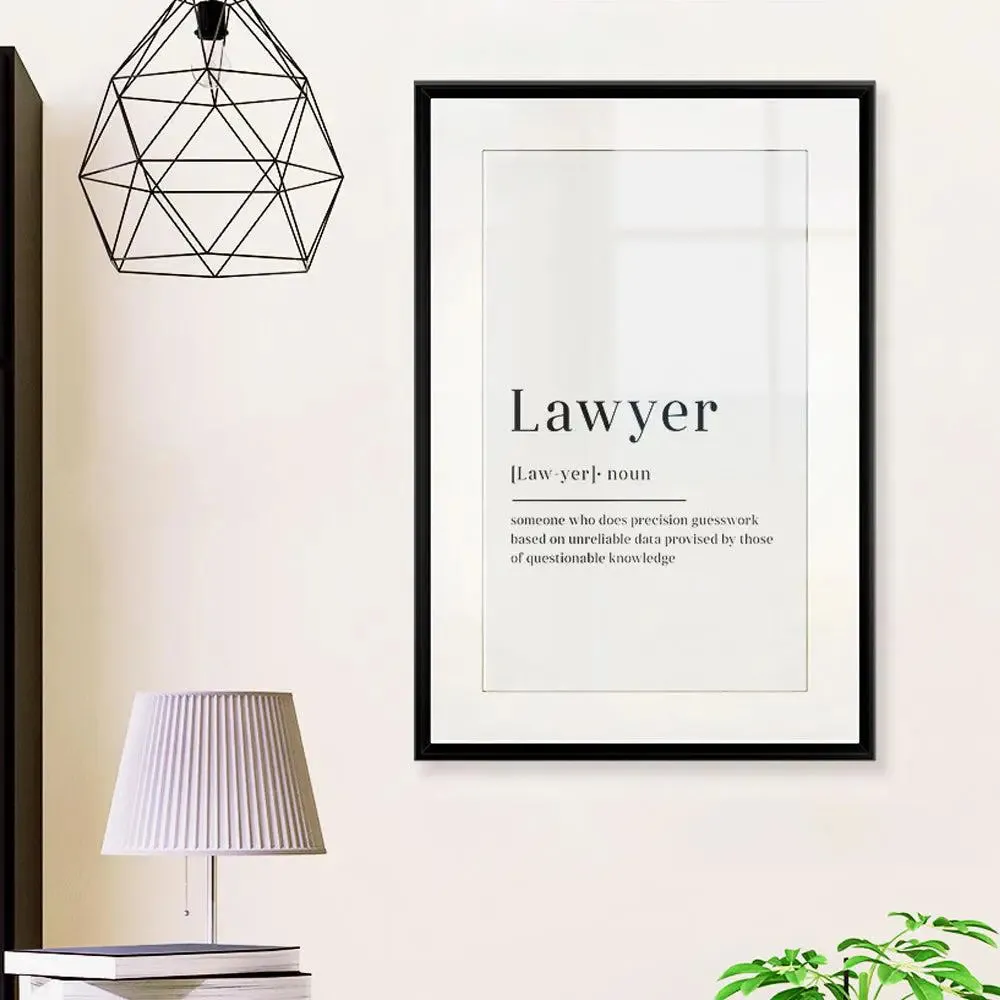 "Lawyer Meaning" Framed Wall Art/ Lawyer Office Decor