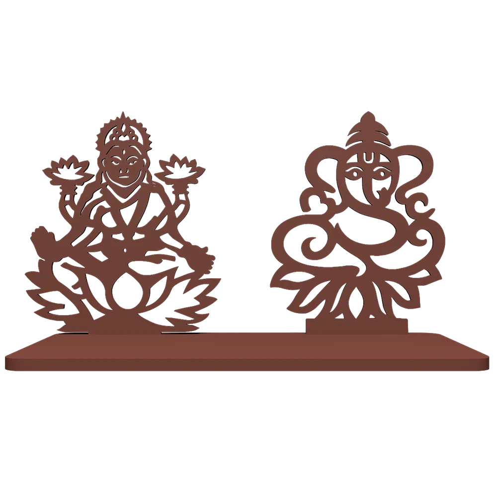 Laxmi & Ganesh Shadow Tea Light Holder