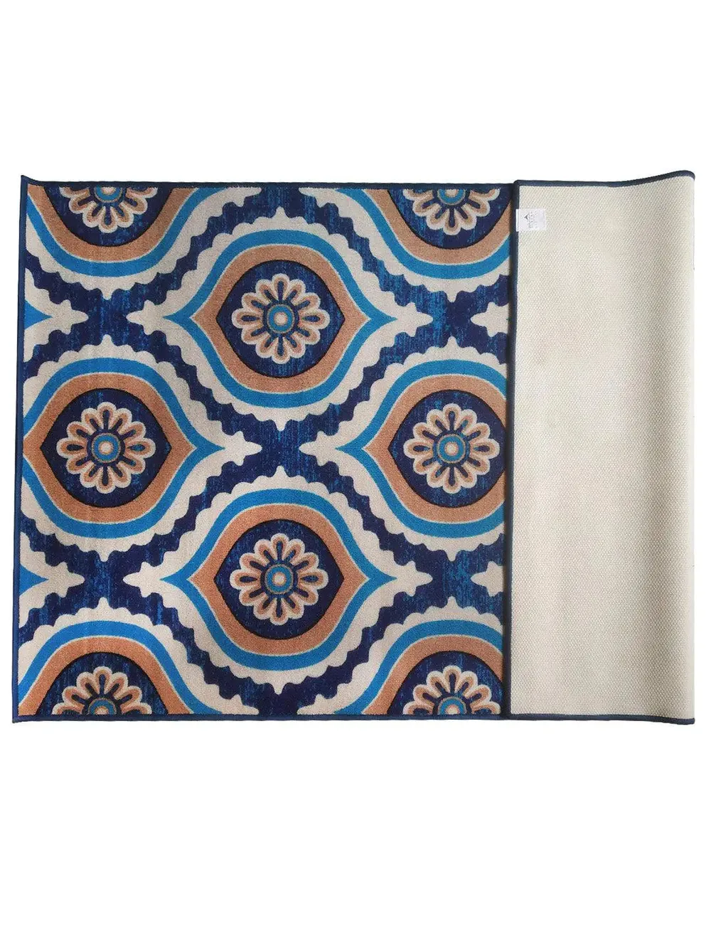 Layers Of Blue Moroccan Printed Premium Area Carpet ( 3 ft x5 ft & 4 ft x 6 ft ) 3X5 ft