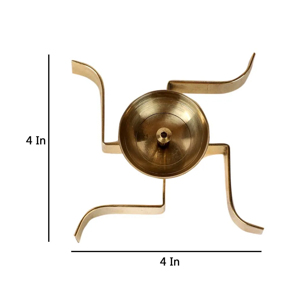 Laying Satiya Golden Crafted Diyas Set Of 2