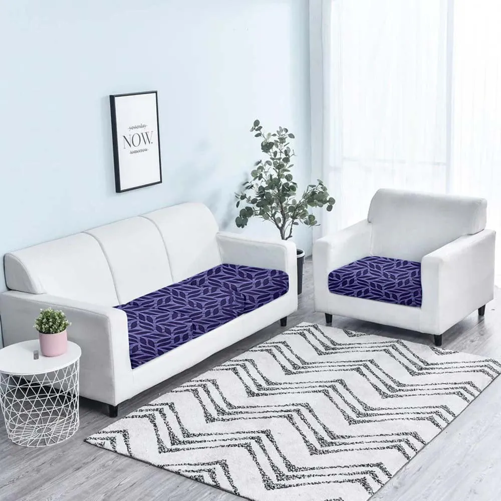 Leaf Abstract Strechable Purple Sofa Seat Cover Set Of 2/4/6/8 Pack of 2