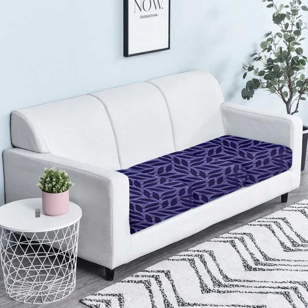 Leaf Abstract Strechable Purple Sofa Seat Cover Set Of 2/4/6/8 Pack of 2