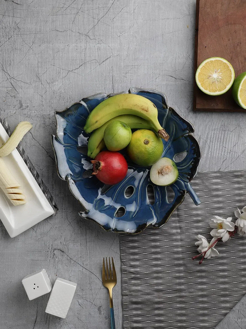Leaf Cut Ceramic Fruit Platter