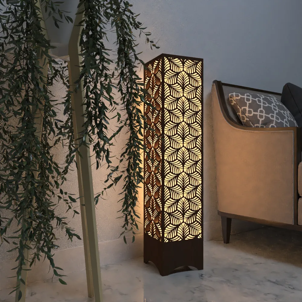 Leaf Design Wood Floor Lamp / Floor Light / Modern Lamp