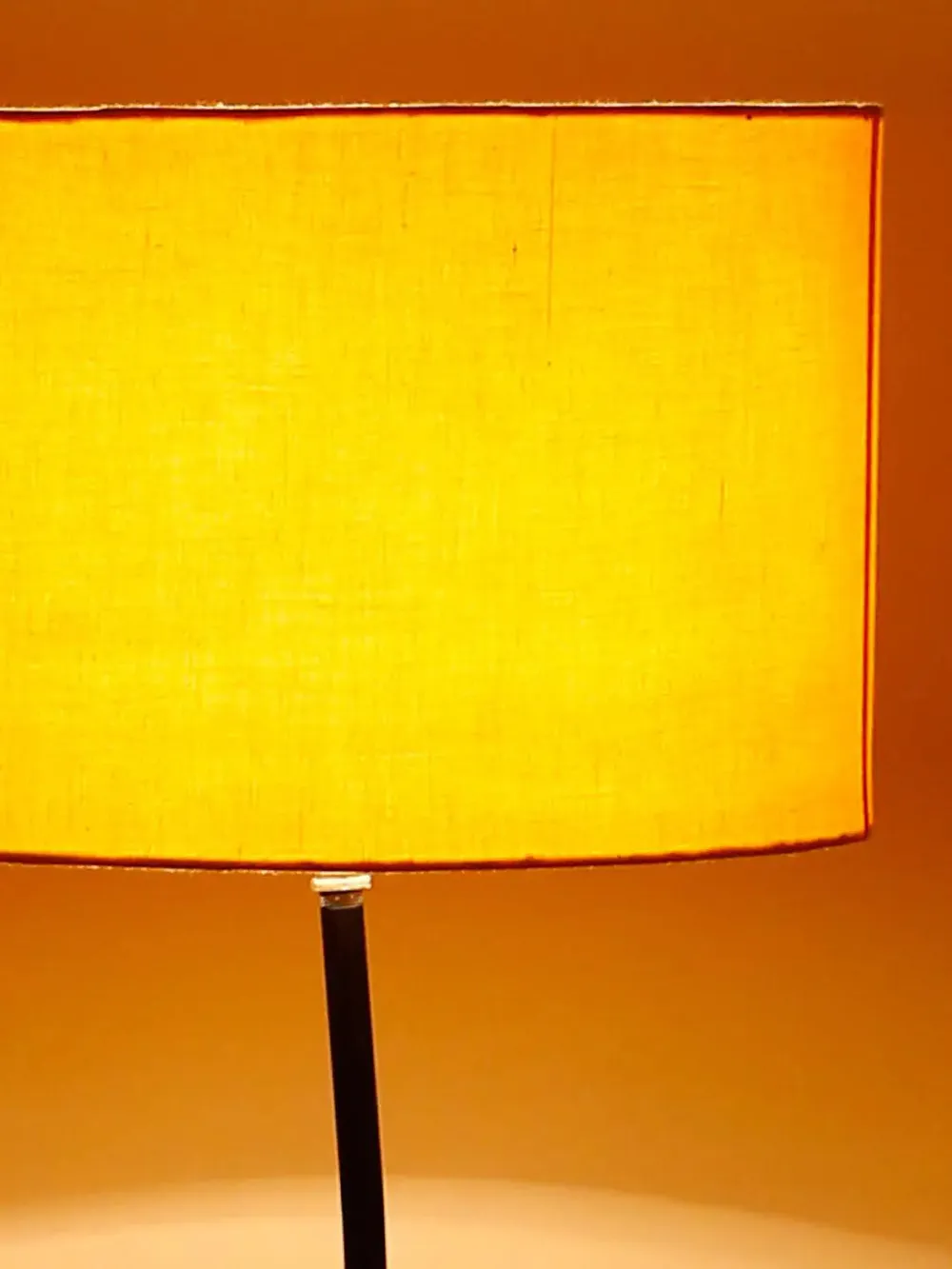 Leaf Floor Lamp with Wood Round Base & Drum Cotton Shade Off-White