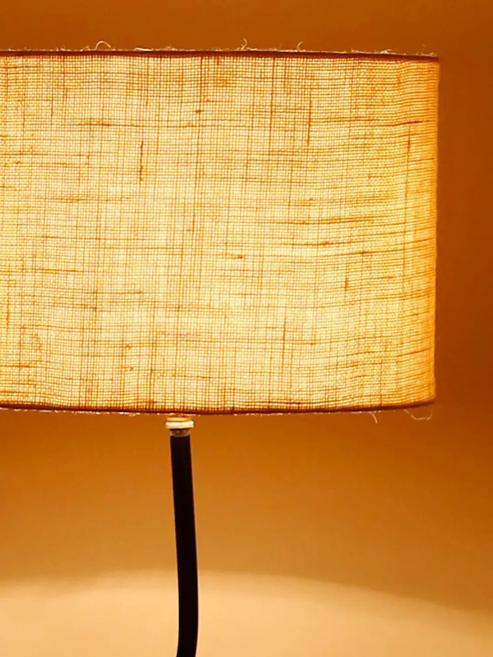 Leaf Floor Lamp with Wood Round Base & Drum Jute Shade White