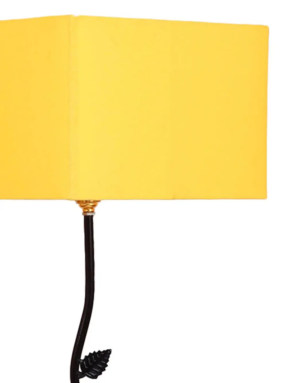 Leaf Floor Lamp with Wood Square Base & Cotton Shade MultiColour