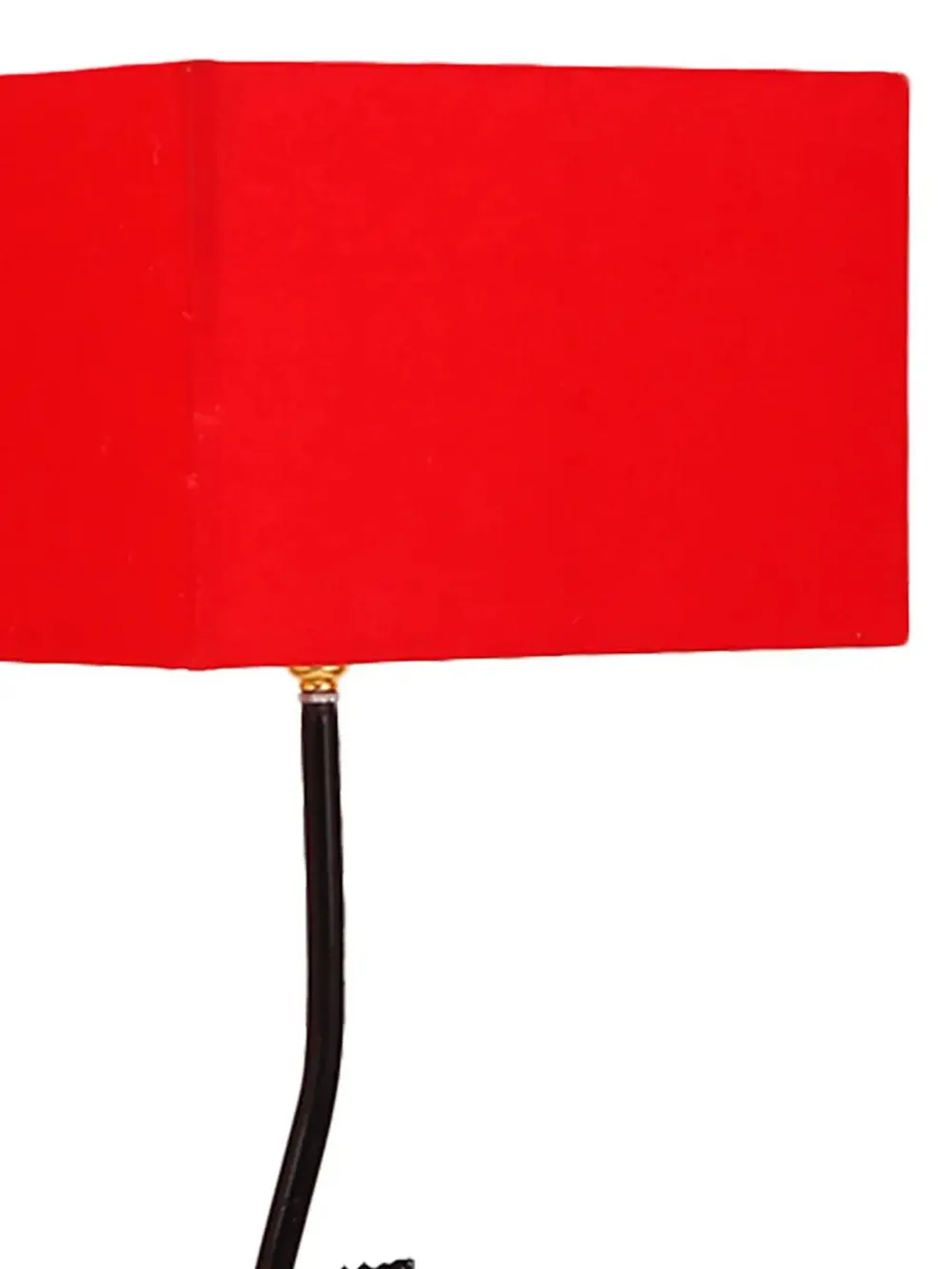 Leaf Floor Lamp with Wood Square Base & Cotton Shade MultiColour