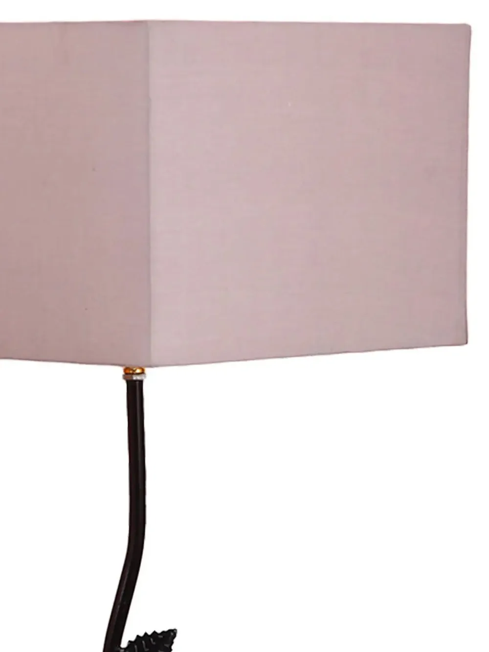 Leaf Floor Lamp with Wood Square Base & Cotton Shade MultiColour