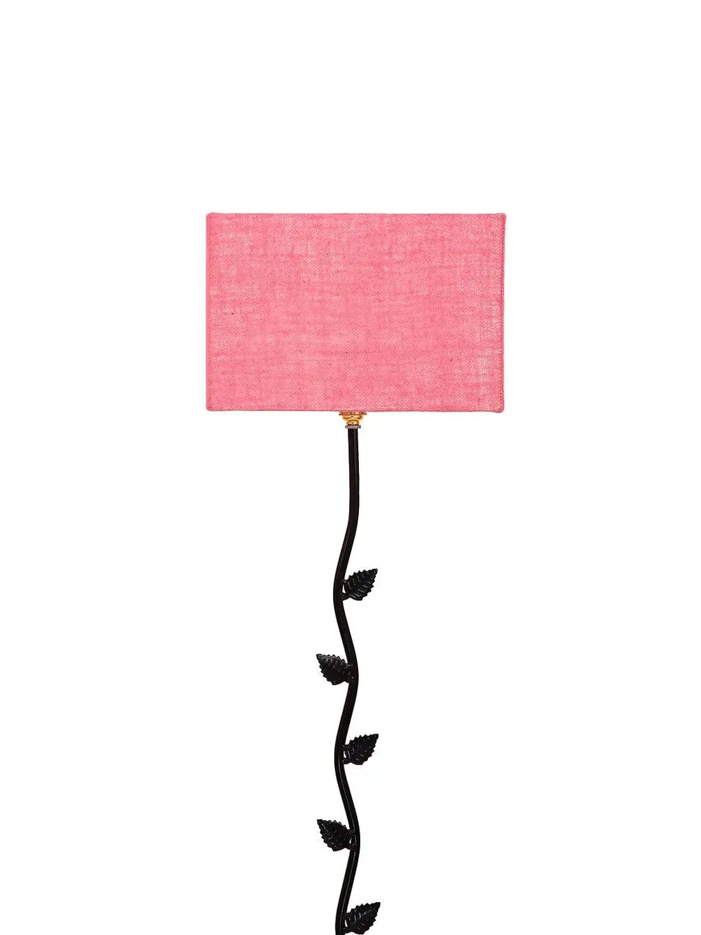 Leaf Floor Lamp with Wood Square Base & Jute Shade Blue