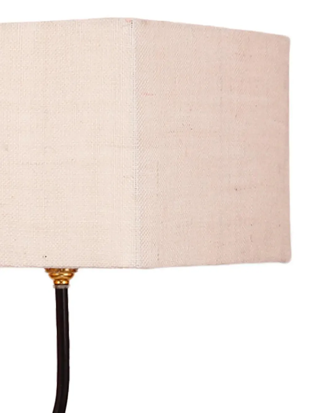 Leaf Floor Lamp with Wood Square Base & Jute Shade Blue