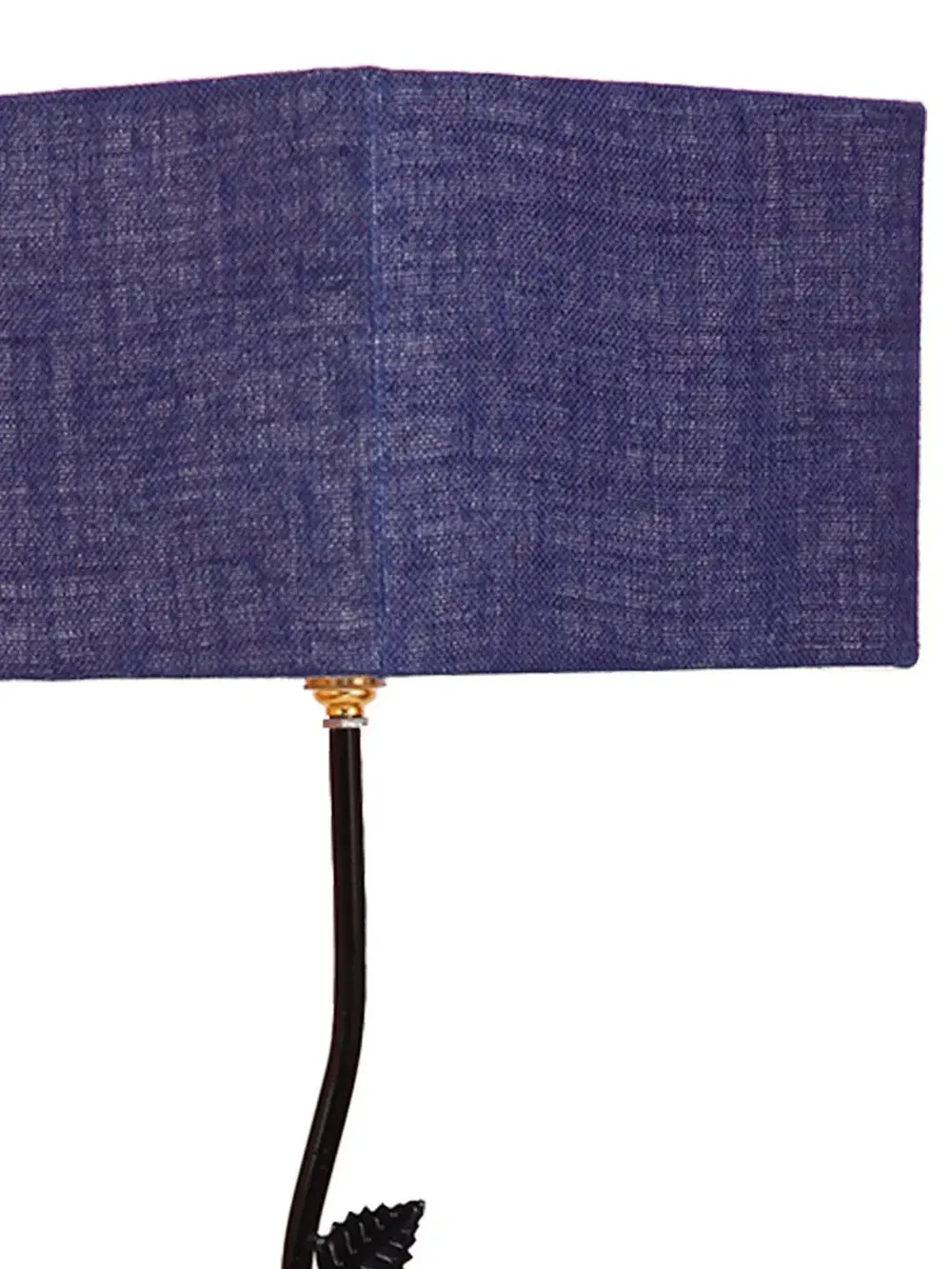 Leaf Floor Lamp with Wood Square Base & Jute Shade Blue
