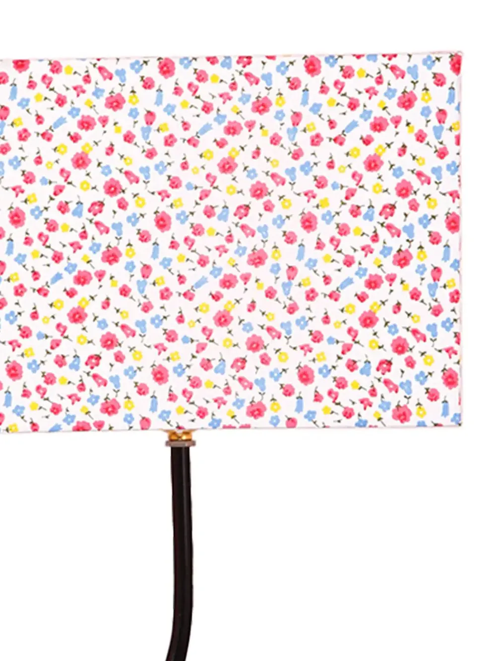 Leaf Floor Lamp with Wood Square Base & Multicolor Square Shade