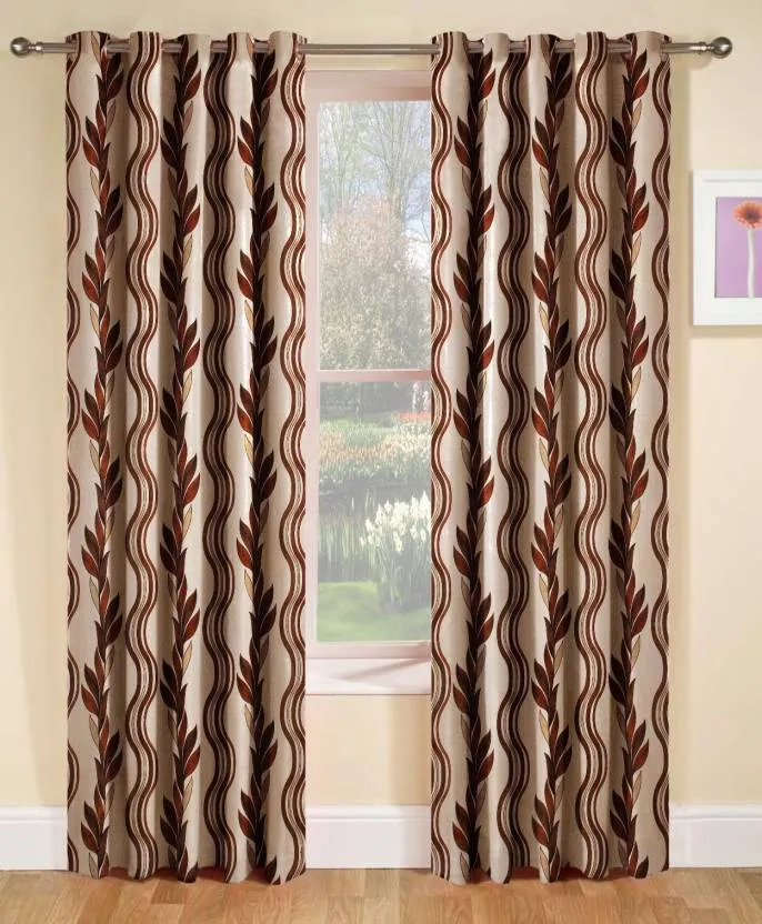 Leaf Printed Door-Window Curtain For Home Decor